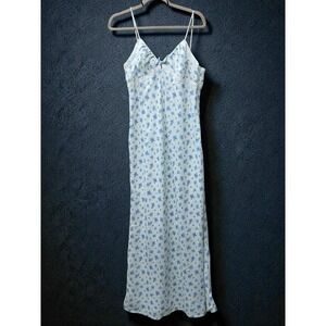 Kiss The Sky Juliette White Blue Floral Sleeveless Cami Camisole Maxi Dress XL